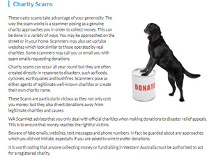 Image depicting instances of Charity Scams