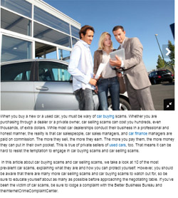 Car Purchase Scams