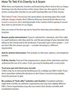 Image elucidating Charity Scams