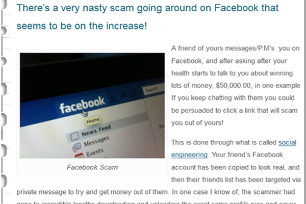 Facebook Identity Theft Scam
